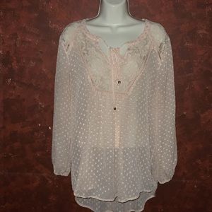 Sheer light peach blouse